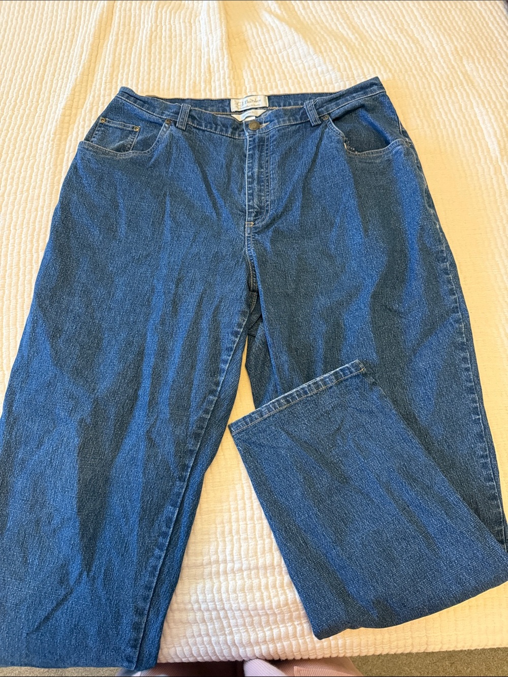 CJ Banks Straight-Leg Dark Blue Denim Jeans